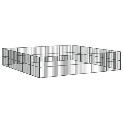 Produktbild von Hundelaufstall 20-tlg. Schwarz Verzinkter Stahl