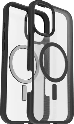 Produktbild von OtterBox React Hülle für Apple iPhone 16 Plus Smartphone - Transparent/Schwarz - 1 Paket - Polybeutel - Sturzsicher, Abriebfest - Plastik - Kann drahtlos geladen werden