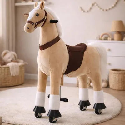 Produktbild von Sweety Toys 14255 Reittier gross Pferd Vanilla auf Rollen für 4 bis 9 Jahre - RIDING ANIMAL