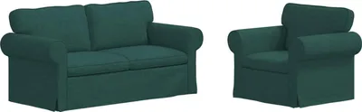 Produktbild von vidaXL Sofa Set 2 stk. Dunkelgrün Stoff