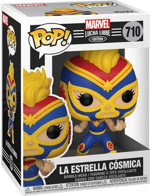 Produktbild von Marvel Lucha Libre - La Estrella Cósmica Captain Marvel 710 - Funko Pop! - Vinyl Figur