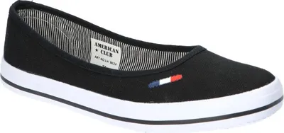 Produktbild von AMERICAN CLUB LH98 Originelle Damen Ballerinas, modische Slip-On Ballerinas, luftige Canvas Sneaker, Schwarz/Weiß 37