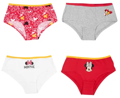 Produktbild von Disney Minnie Mouse Panty für Mädchen Kinder Slip Unterhose Unterwäsche Mehrfarbig Bunt (4er Pack) 122-128