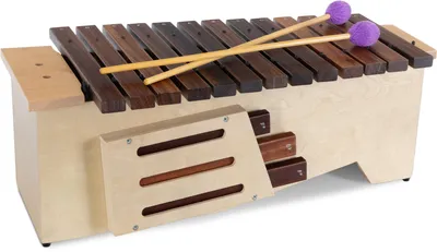 Produktbild von Classic Cantabile AX-1600NG Altxylophon (Alt Xylophon, 16 Töne, C-Dur Tonleiter, Tonumfang: c' bis a'', Resonanzkasten aus Lindenholz, Schlägel) Lindenholz