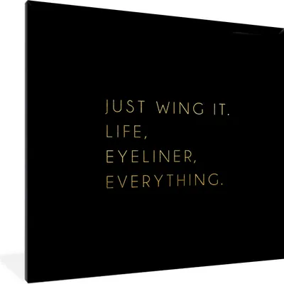 Produktbild von MuchoWow® Gerahmtes Poster Zitat - Motivation - Gold - Schwarz 40x40 cm - Poster mit Schwarzem Bilderrahmen Wandposter Rahmen Foto Bilder - Mit Rahmen - Wanddekoration Schlafzimmer