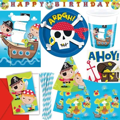 Produktbild von Piraten Geburtstagsdeko Partyset Kindergeburtstag Party Deko Dekoration