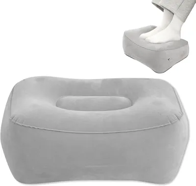 Imagen del producto de Reposapiés inflable para avión, portátil, cojín de soporte para las piernas, ideal para viajes