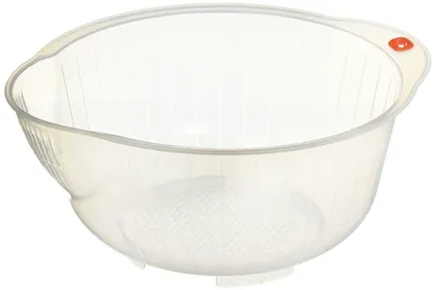 Reiswaschschüssel mit Sieb, 2,5 l, Kunststoff, transparent