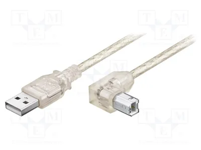 Produktbild von 1x Kabel 0,5m USB 2.0 USB A-Stecker,USB B Eckstecker 480Mbps 93575 USB-Kabel und