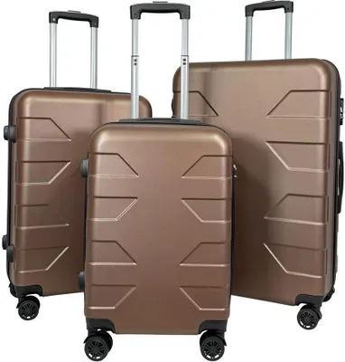 Produktbild von My Travel Bag Barcelona ABS Reisekoffer Kaffee 3er Set (M+L+XL)