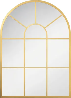 Produktbild von Dekorativer Wandspiegel - Fensterspiegel - Rechteckig - Metallrahmen - Wandmontage - 50x2x70 cm - Gold
