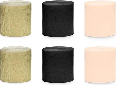 Immagine prodotto di Crepe 5cm/10m, set di 6, mix nero e oro (1 confezione / 6 pezzi)