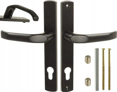 Produktbild von Türgriff Türbeschlag Haustürgriff FEINZ Diana - 90mm - Schwarz - Robuste Qualität -  Poland - Elegantes Design