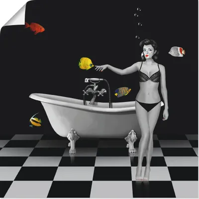 Produktbild von ARTland Poster Ein Badezimmer für Fische Größe: 100x100 cm