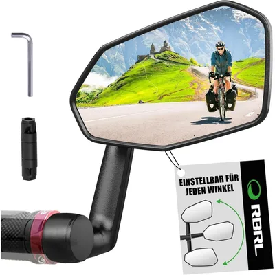 Productafbeelding van Fietsspiegel, extra groot, breekvast, 360 graden verstelbaar, geschikt voor elektrische fiets, rechts