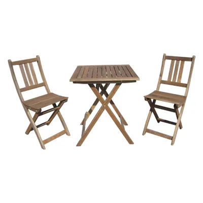 Produktbild von SEDEX TAMPA Balkonset 3-teilig aus Eukalyptusholz, geölt, natur/dunkel, klappbar