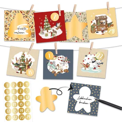 Produktbild von Adventskalender 2026 Rubbelkalender LIEBEVOLLES DESIGN Wintertiere