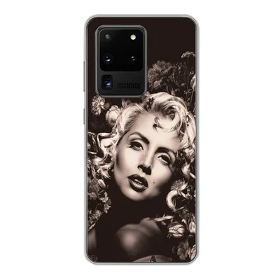 Produktbild von MuchoWow® Handyhülle Schutzhülle Hülle für Samsung Galaxy S20 Ultra Frau - Blumen - Schmetterling Silikon Softcase Handy Hülle - Karteninhaber