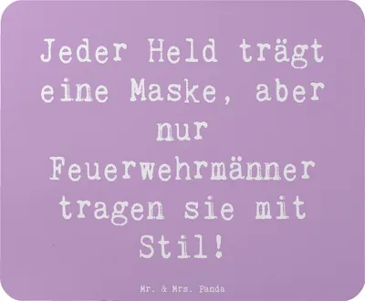 Produktbild von Mr. & Mrs. Panda Mousepad Spruch Stilvolle Feuerwehrmann - Lavendeltraum - Geschenk, Mouse Pad, mousematte, Maske, Respekt, Berufspassion, kreative Geschenke, pc, laptop