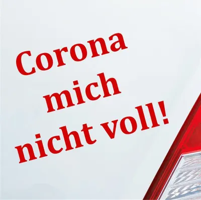 Produktbild von Auto Aufkleber Corona mich nicht voll!  Hazard Krank Infiziert Husten 14x10 cm Rot Sticker Heckscheibenaufkleber