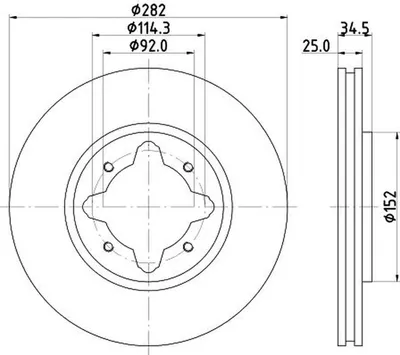 Produktbild von 2x HELLA 8DD 355 104-971 Bremsscheibe Vorderachse