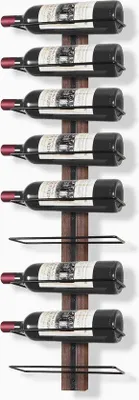 Immagine prodotto di Supporto da parete per 9 bottiglie di vino - Metallo nero, design moderno, facile da montare