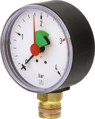 Zdjęcie produktu dla Manometr grzewczy 3/8, 4 bar, przyłącze od dołu