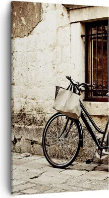 Produktbild von Bild auf Leinwand - Leinwandbild - Straße Fahrrad Stadt Ruinen - 45x80cm - Wand Bild - Wanddeko - Leinwanddruck - Bilder - Kunstdruck - Wanddekoration - Leinwand bilder - Wandkunst - PA45x80-2667