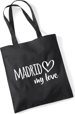 Produktbild von Huuraa Jutebeutel Madrid my love 10 Liter Black Baumwolle Tasche Geschenkidee