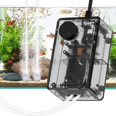 Produktbild von Aquarium Luftpumpe Sauerstoffpumpe - 2,5 W - Leise - Einstellbar - 2 Luftausgänge