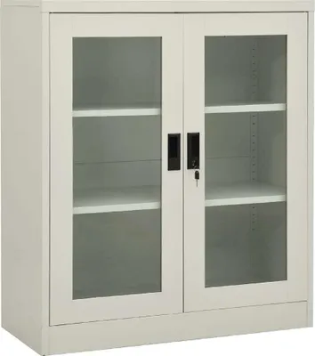 Image de Armoire de bureau Gris clair 90x40x105 cm Acier