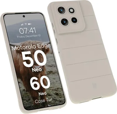 A phone case is shown next to a smartphone displaying a lock screen.