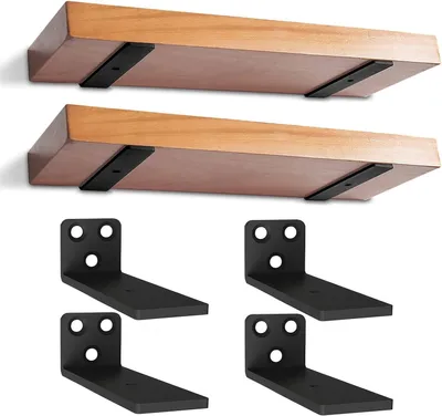 Immagine prodotto di Supporti per mensole sospese, 4 pezzi, invisibili, 10 cm, in metallo, per librerie