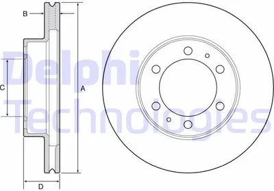 Produktbild von 2x DELPHI Bremsscheibe BG4557 für TOYOTA HILUX Pick-up (GUN1_) 67 5mm 319mm