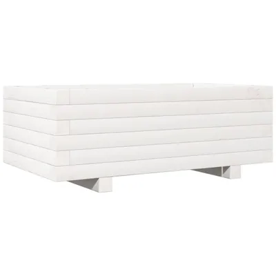Produktbild von Pflanzkübel Weiß 70x40x26,5 cm Massivholz Kiefer