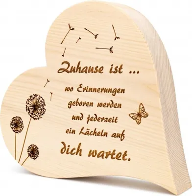 Produktbild von Zirbenherz Zuhause ist... 20cm