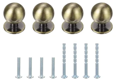 Produktbild von Set von 4 Aluminium Möbelknöpfen in Champagnerbronze