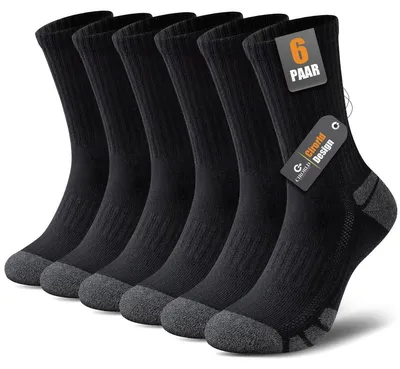 Produktbild von Sportsocken Sportstrümpfe - Uni - 6 Paar - 80 % Baumwolle - Gefüttert