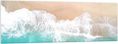 Produktbild von Bilder auf glas - Meer Welle Sand - 160x50cm - Glasbilder - Wandbilder - Kunstdruck - zum Aufhängen bereit - Wanddekoration aus Glas - Glas Bilder - Wandbild auf Glas - Einteilig - GAB160x50-3937