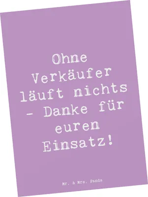 Produktbild von Mr. & Mrs. Panda Postkarte Spruch Verkäufer Helden - Lavendeltraum - Geschenk, Danke sagen, Anerkennung, Ansichtskarte, Fotokarte, Aufmerksamkeit, Grußkarte, Liebevoll