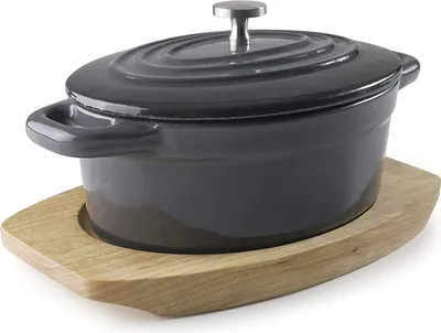 Immagine prodotto di LACOR Magma Grey Casseruola ovale con coperchio grigio sfumato