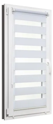 Zdjęcie produktu dla Podwójna roleta dzień i noc 45 x 150 cm, kolor biały, mocowanie bez wiercenia