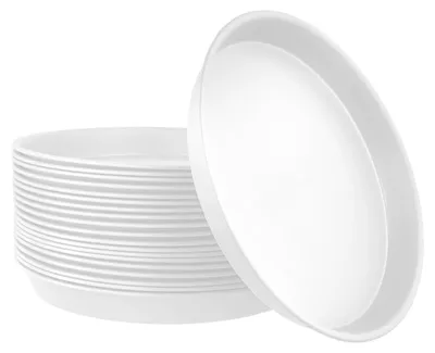 Obrázok produktu pre Podložky pod kvetináče - 20 kusov, 30 cm, biele, plastové