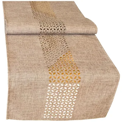 Produktbild von Tischläufer Durchbrochene Ornamente hellbraun 40x140 cm