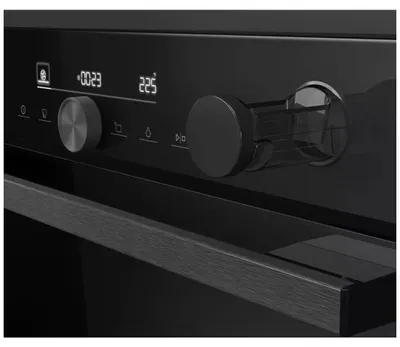 Produktbild von 77 liter, 59,5 cm pyrolyse-multifunktionsbackofen, schwarz Hisense BSA66334PBDG