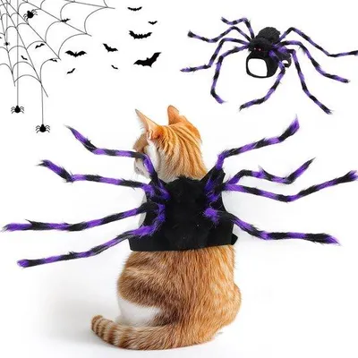 Produktbild von Famanu Haustierkostüm Spinne mit Beinen - Lustiges Hunde- und Katzenkostüm für Halloween und Partys