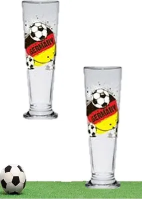 Produktbild von Weizengläser Europameisterschaft 400 ml mit 6 Insektenschutzdeckeln, 6-teiliges Set