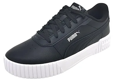 Imagen del producto de Zapatillas Puma Carfina 2.0 para mujer, modelo bajo, color negro, ideales para uso diario