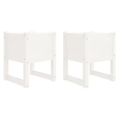 Obrázek produktu pro vidaXL květináč 2 ks Bílý 40x40x52,5 cm Borovicový masiv