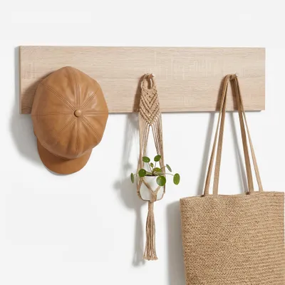 Produktbild von Garderobenpaneel 80x8x20 Wandgarderobe Eiche sägerau Nachbildung #4545